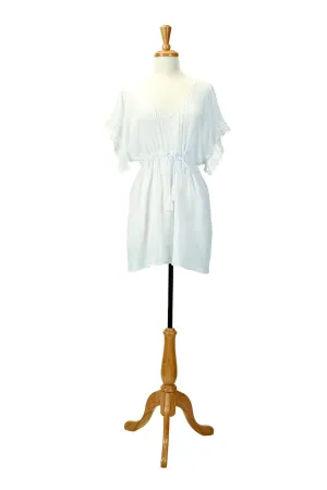 Crochet Sleeve Trim Crinkle Tunic by San Diego Hat Company