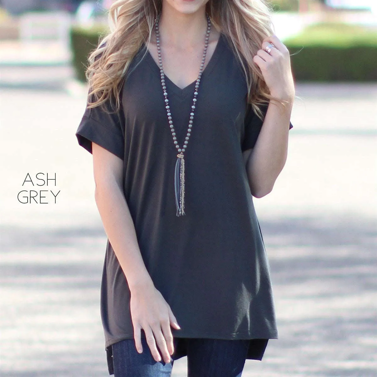 Cuff Sleeve Tunic Tee | S-M
