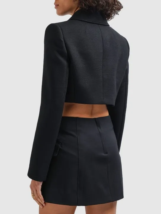 Dolce&amp;Gabbana   Double breasted wool crepe crop blazer 