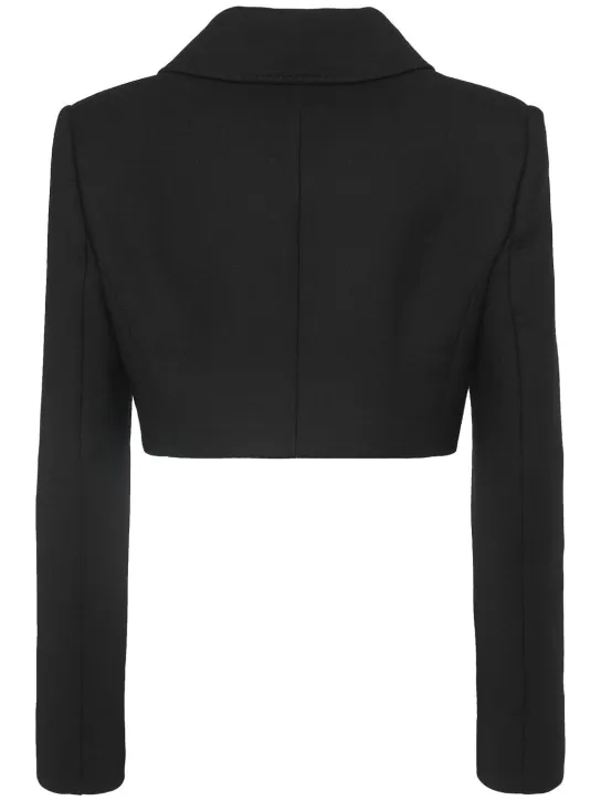 Dolce&amp;Gabbana   Double breasted wool crepe crop blazer 