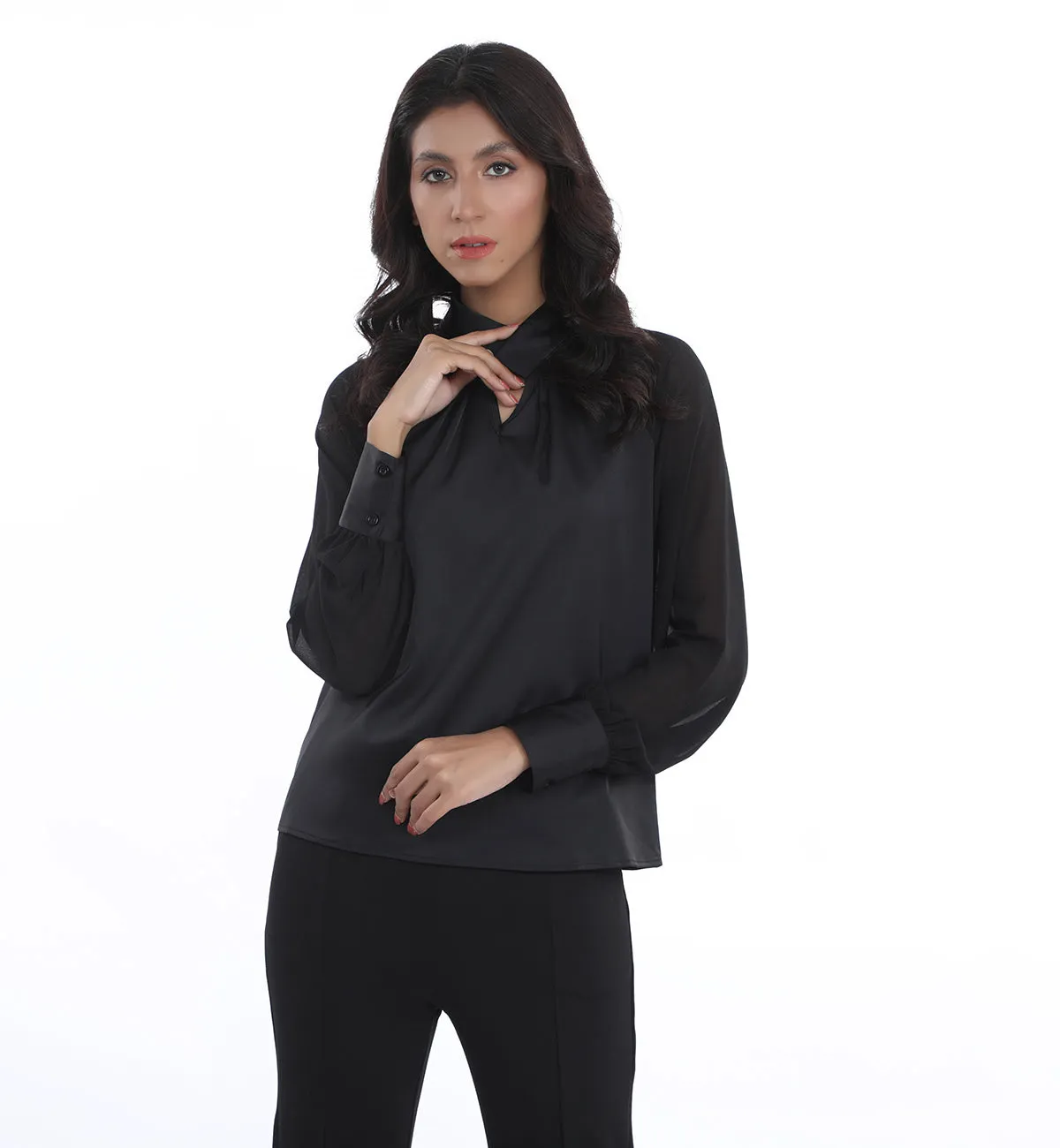 Draped Top Black