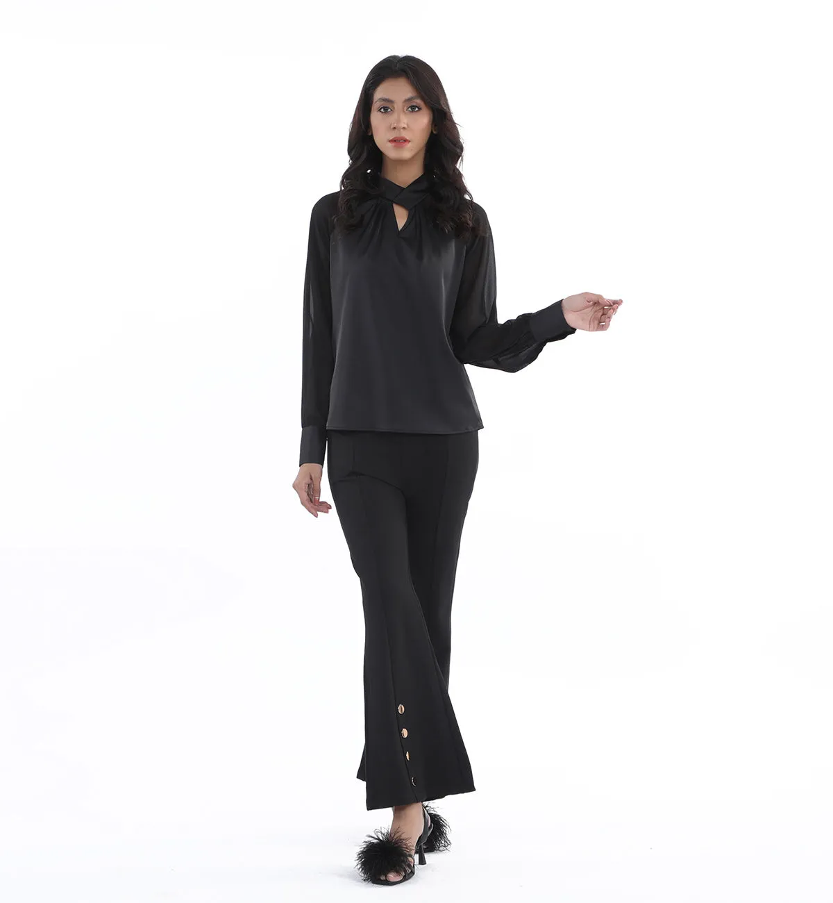 Draped Top Black
