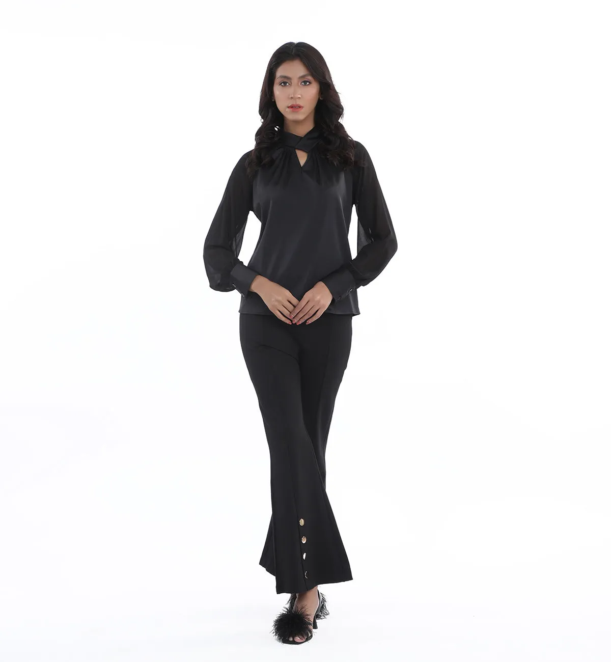 Draped Top Black