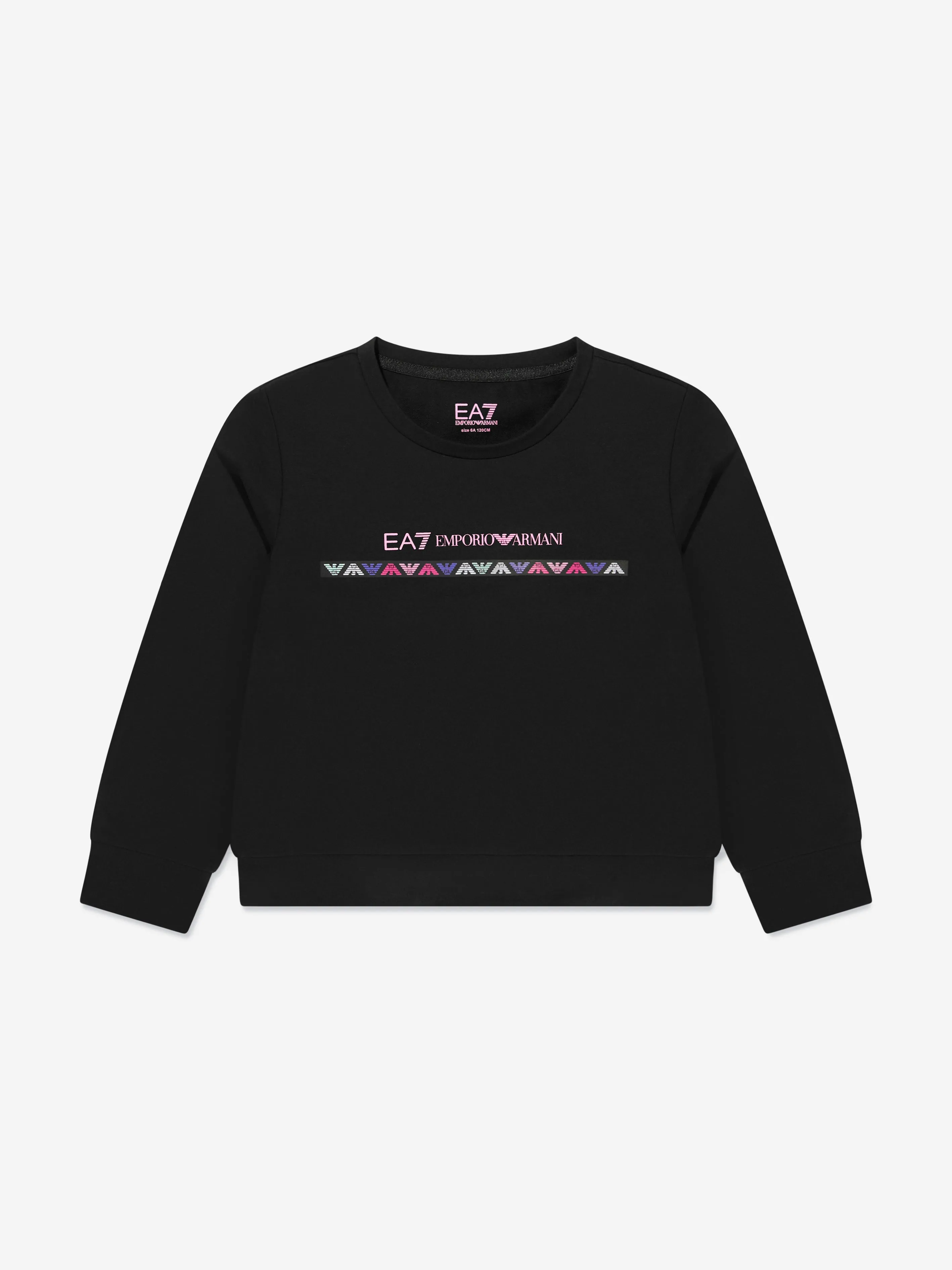 EA7 Emporio Armani Girls Train Logo Tape Sweatshirt in Black