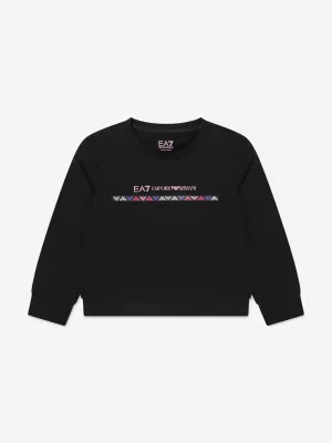 EA7 Emporio Armani Girls Train Logo Tape Sweatshirt in Black