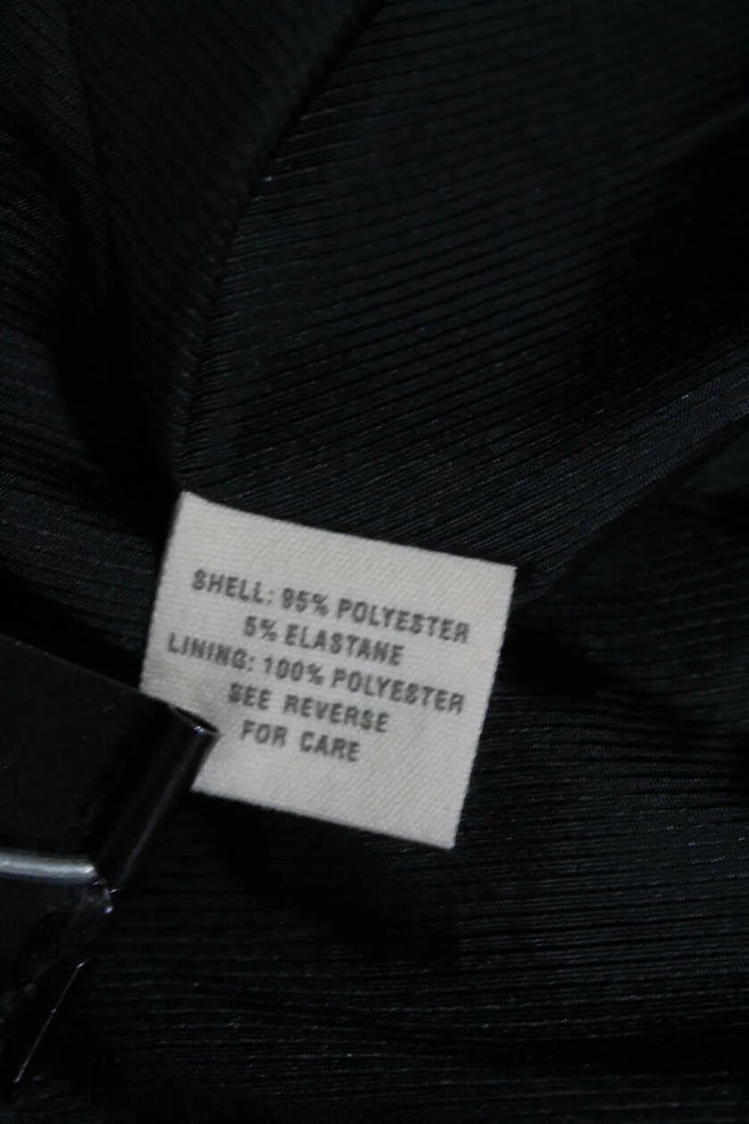 Elizabeth & James Black Pointed Lapel Ruched Short Blazer