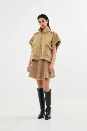 Faux shearling tunic vest Amber