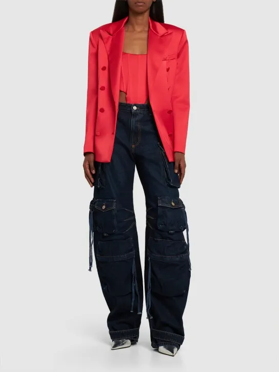 Giuseppe Di Morabito   Double breasted boxy satin blazer 