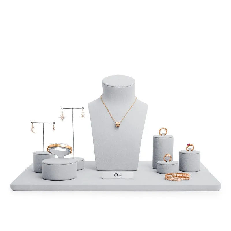 Gray Microfiber Jewelry Set TT106