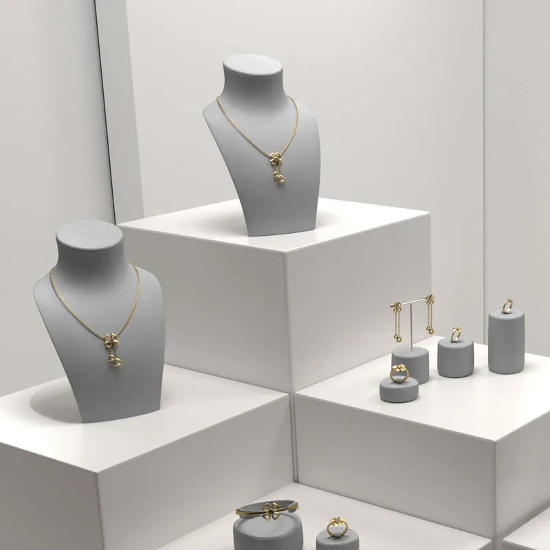Gray Microfiber Jewelry Set TT106