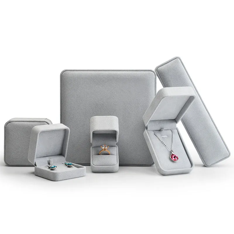 Gray Microfiber Ring Gift Box H059