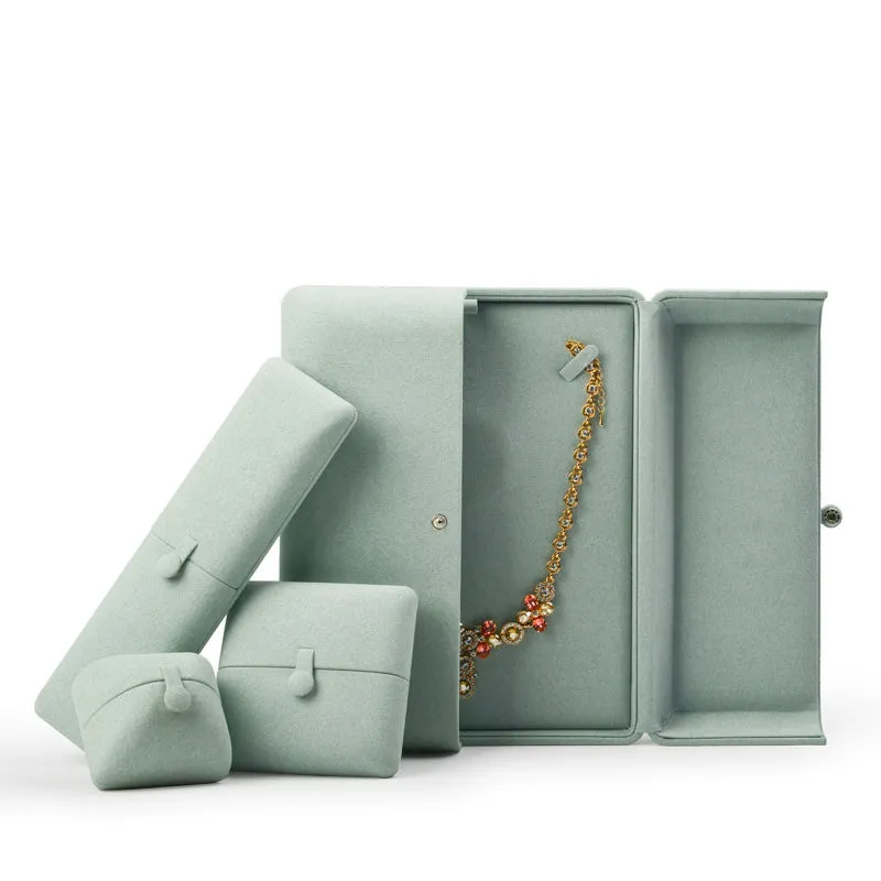 Green Microfiber Jewelry Gift Box H064
