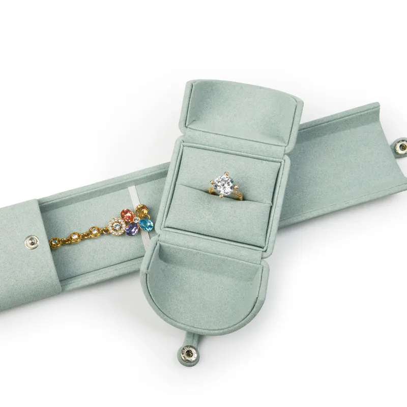 Green Microfiber Jewelry Gift Box H064