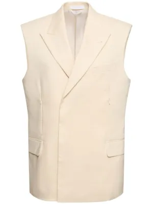 Helmut Lang   Sleeveless linen blend blazer 