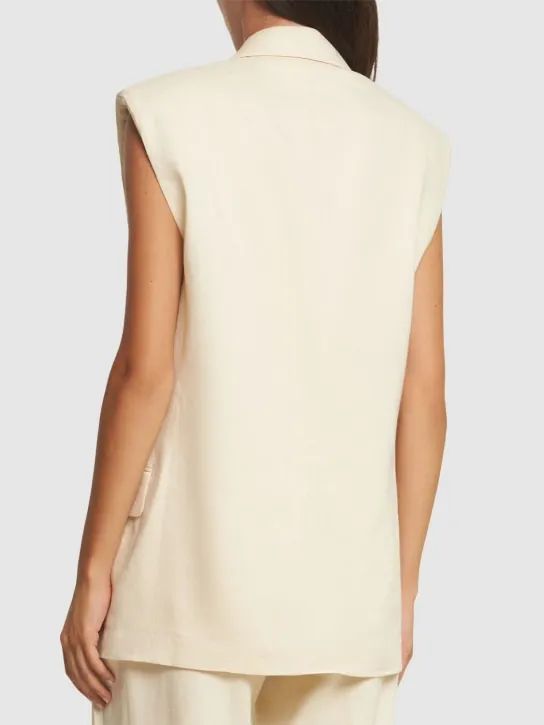 Helmut Lang   Sleeveless linen blend blazer 