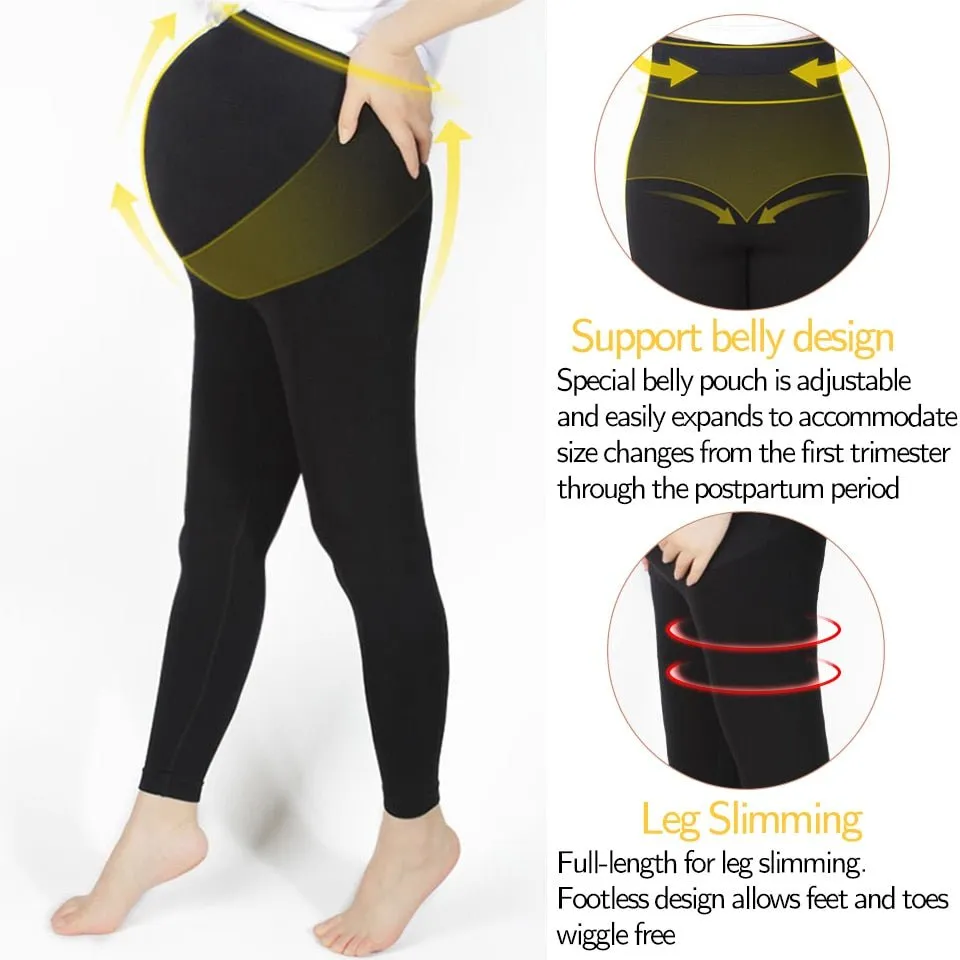 High Waist Maternity Leggings for Belly Support Body Shaper Trousers