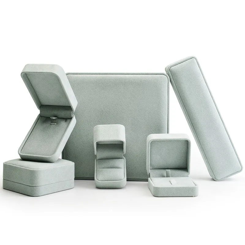Ice Blue Microfiber Jewelry Storage Gift Box H060