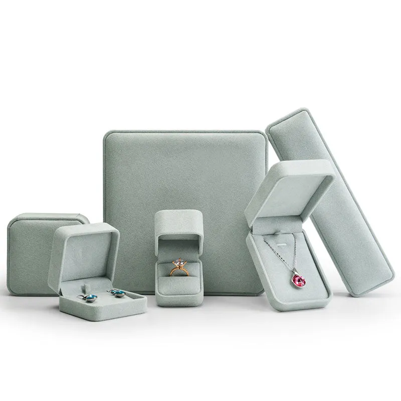 Ice Blue Microfiber Jewelry Storage Gift Box H060