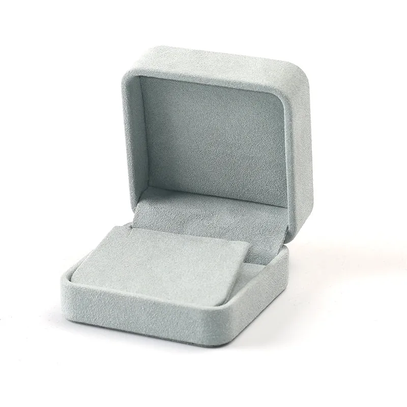 Ice Blue Microfiber Necklace Pendant Gift Box H060
