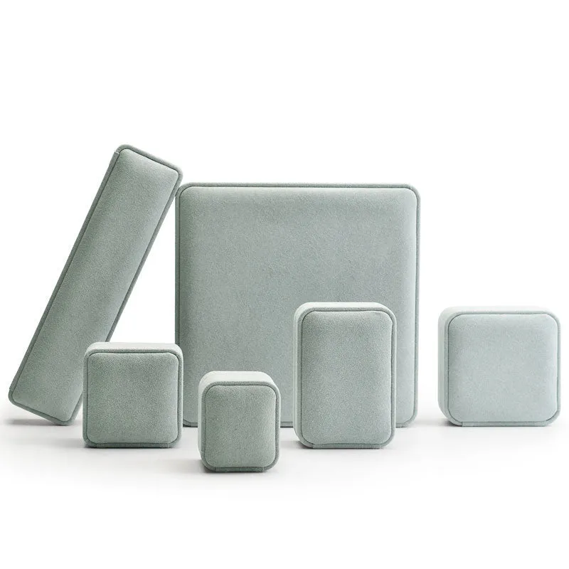 Ice Blue Microfiber Necklace Pendant Gift Box H060