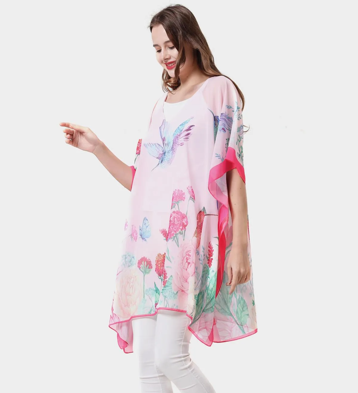 JC061902 Hummingbird V-Neck Tunic