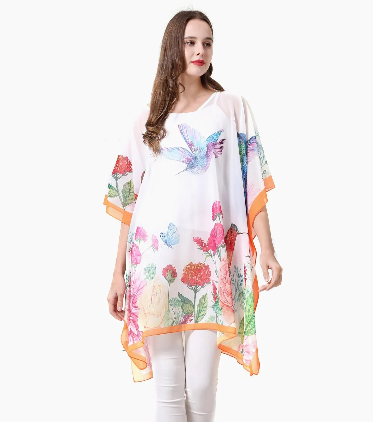 JC061902 Hummingbird V-Neck Tunic