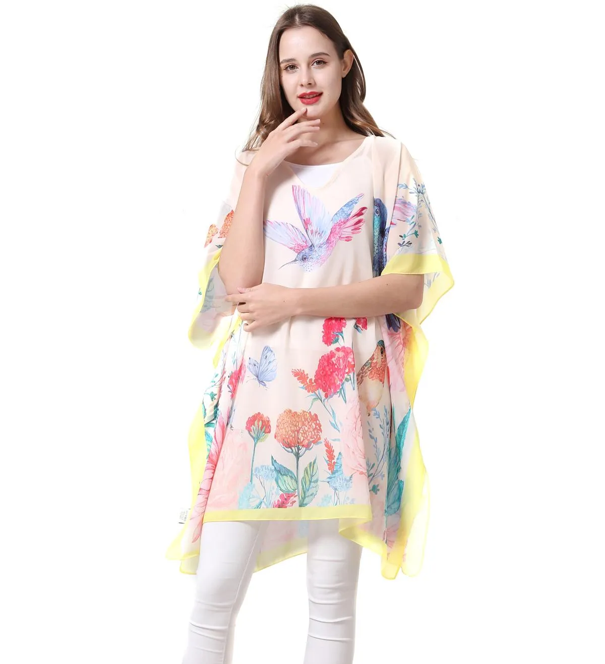 JC061902 Hummingbird V-Neck Tunic