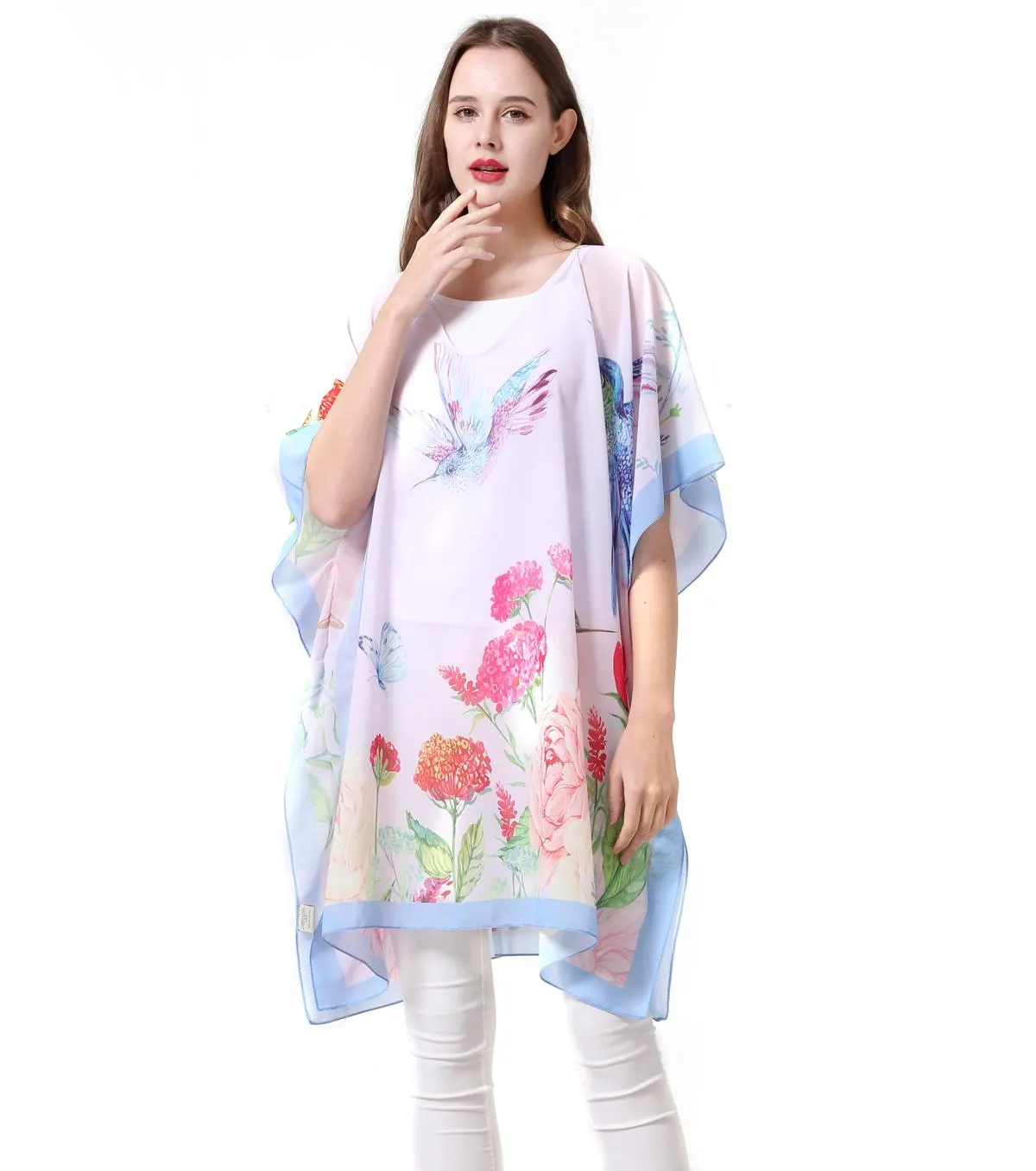 JC061902 Hummingbird V-Neck Tunic