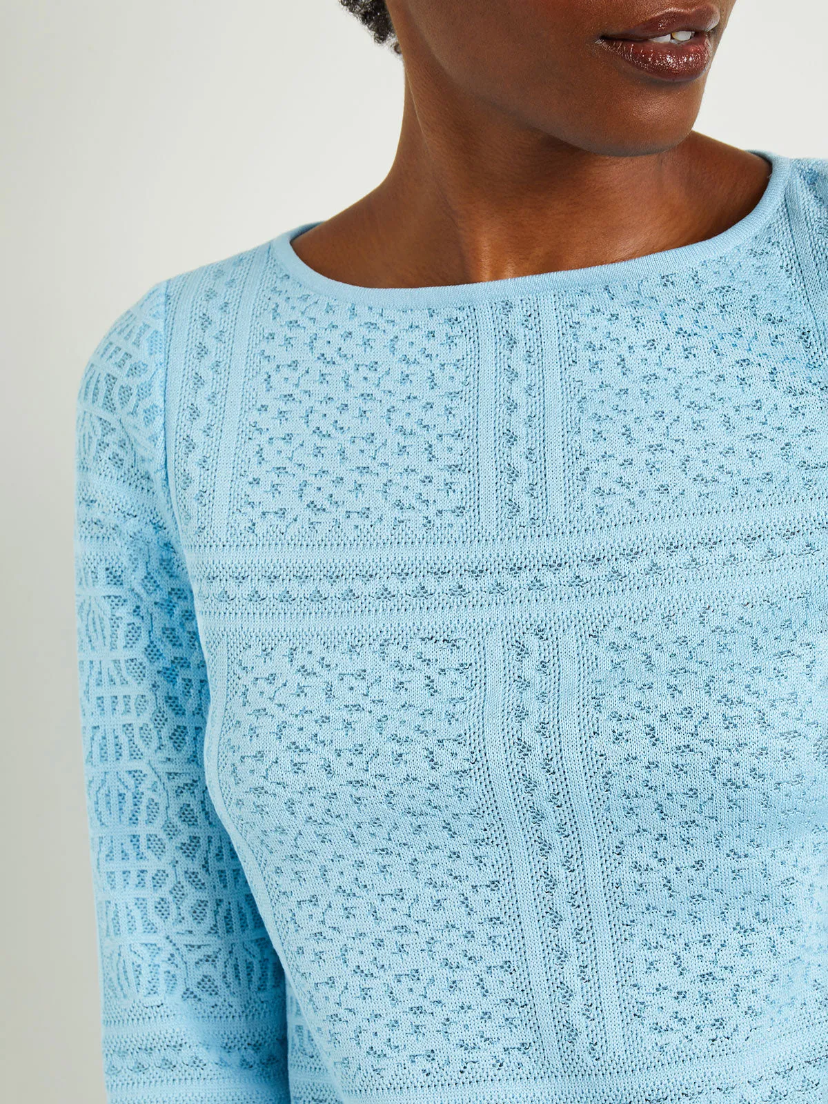 Jewel Neck Tunic - Burnout Knit