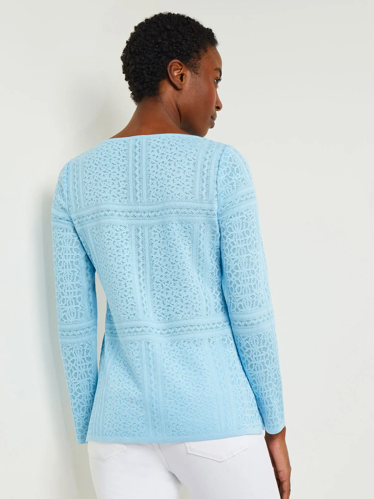 Jewel Neck Tunic - Burnout Knit