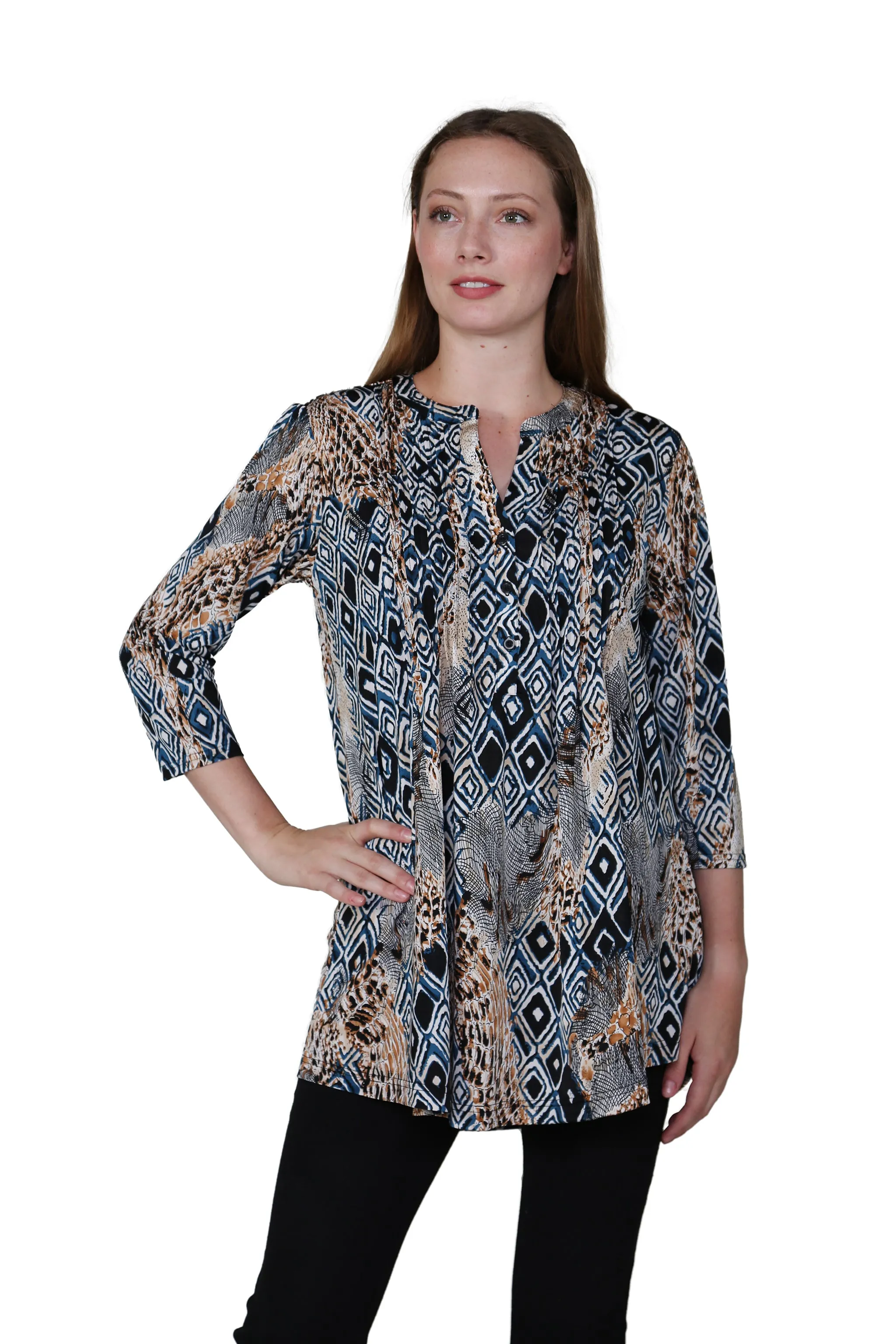 La Cera Malabar Batik Print Tunic