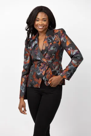 Lagence Marie Double Breasted Balzer in Multi Butterfly
