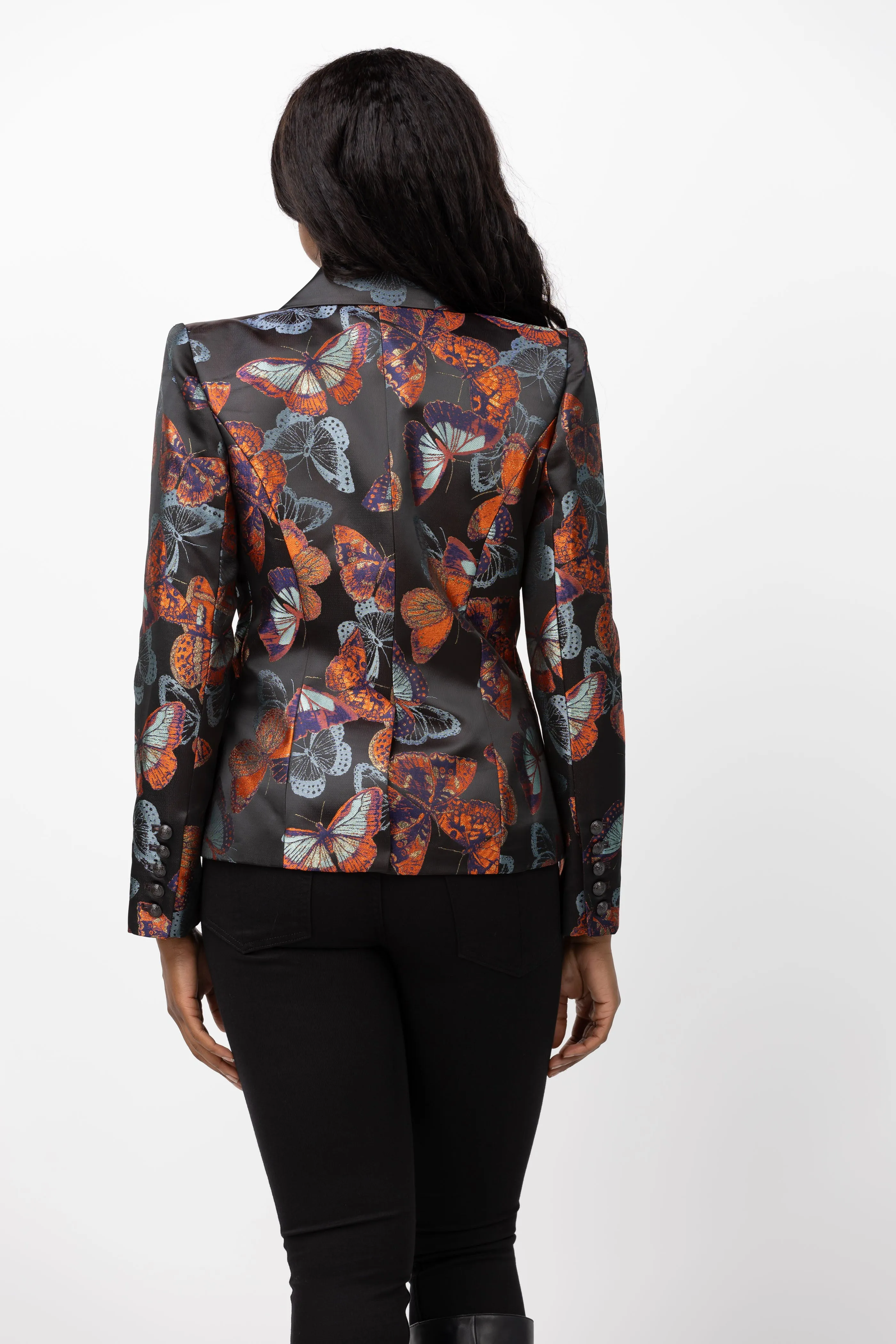 Lagence Marie Double Breasted Balzer in Multi Butterfly