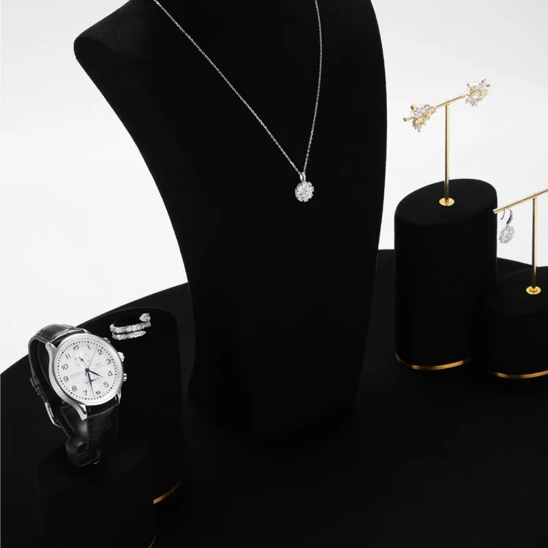 Luxury Black Microfiber Jewelry Display Set TT080
