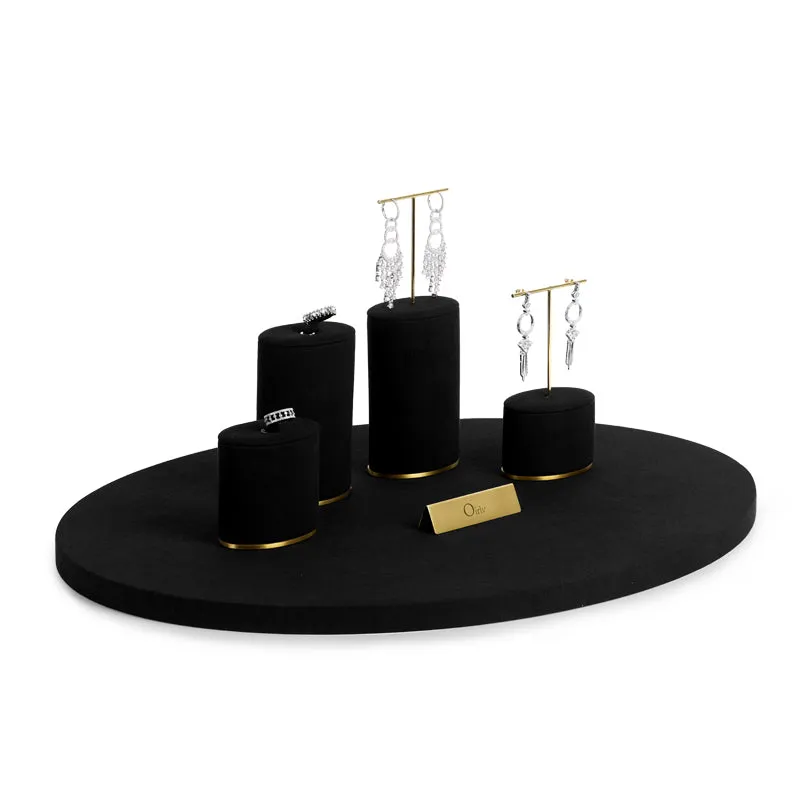 Luxury Black Microfiber Jewelry Display Set TT080
