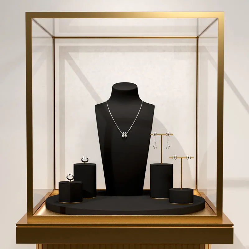 Luxury Black Microfiber Jewelry Display Set TT080