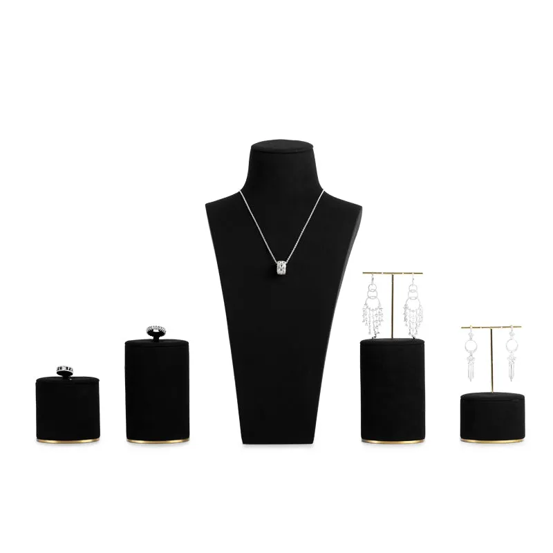 Luxury Black Microfiber Jewelry Display Set TT080