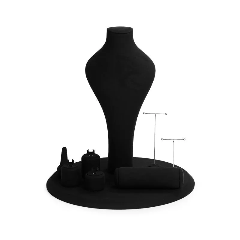 Luxury Black Microfiber Jewelry Display Set TT091