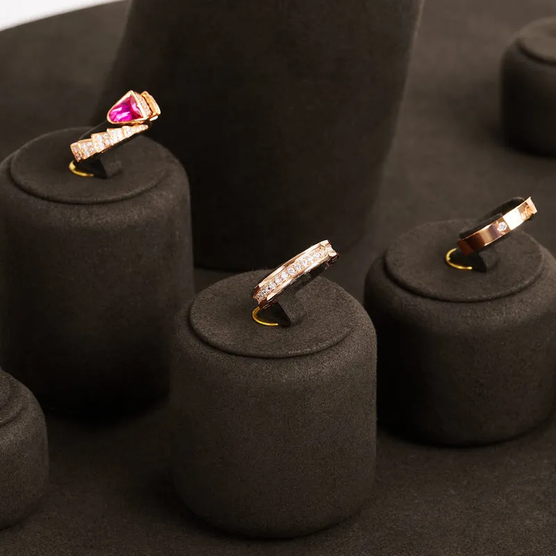 Luxury Coffee Microfiber Jewelry Display Set TT092