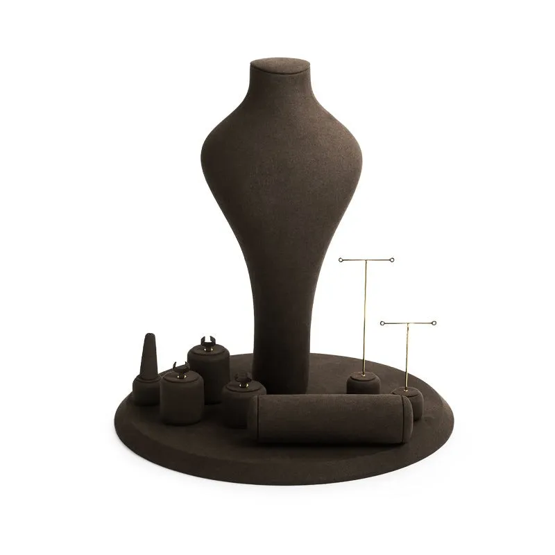 Luxury Coffee Microfiber Jewelry Display Set TT092