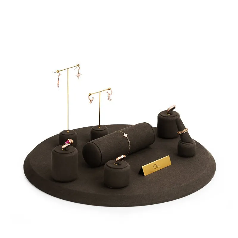 Luxury Coffee Microfiber Jewelry Display Set TT092
