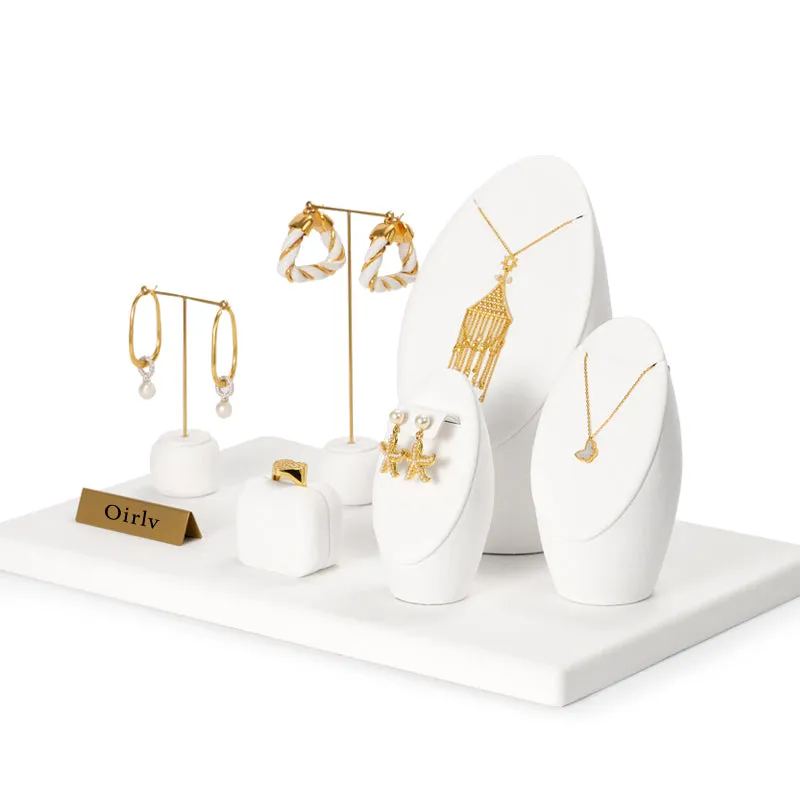 Luxury White Microfiber Jewelry Display Set TT099