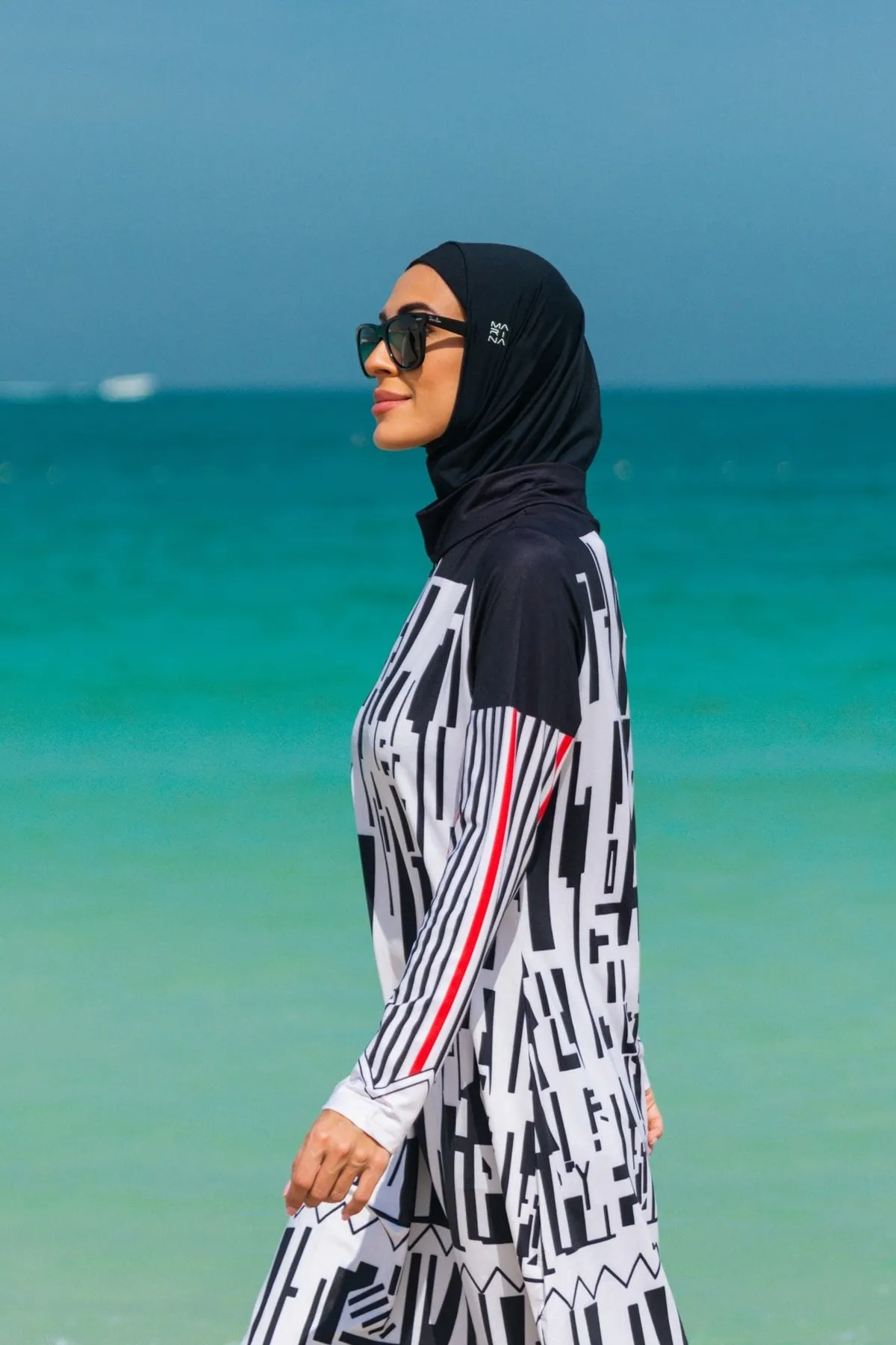 Lycra Black Burkini Modest Swimwear M2302