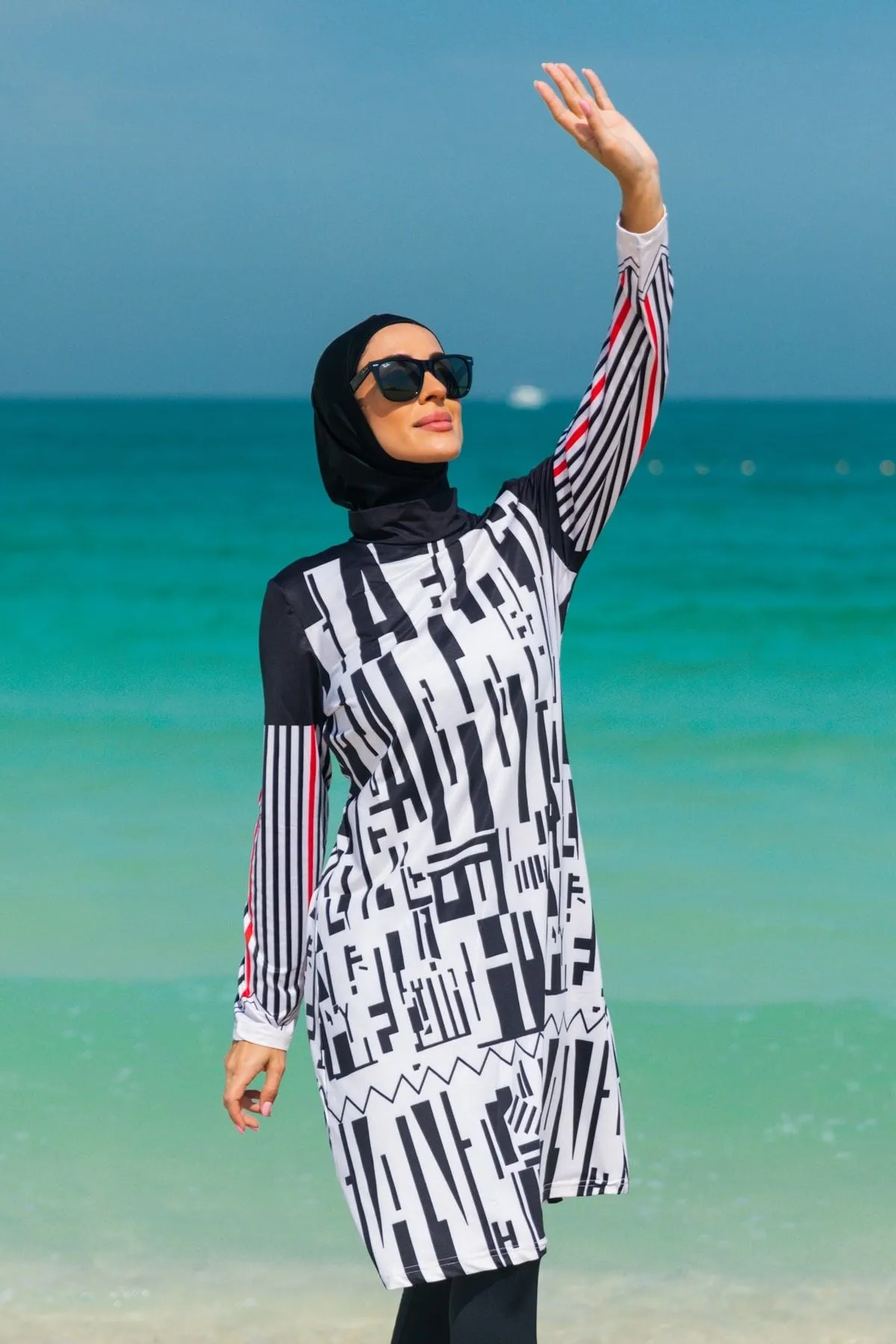 Lycra Black Burkini Modest Swimwear M2302
