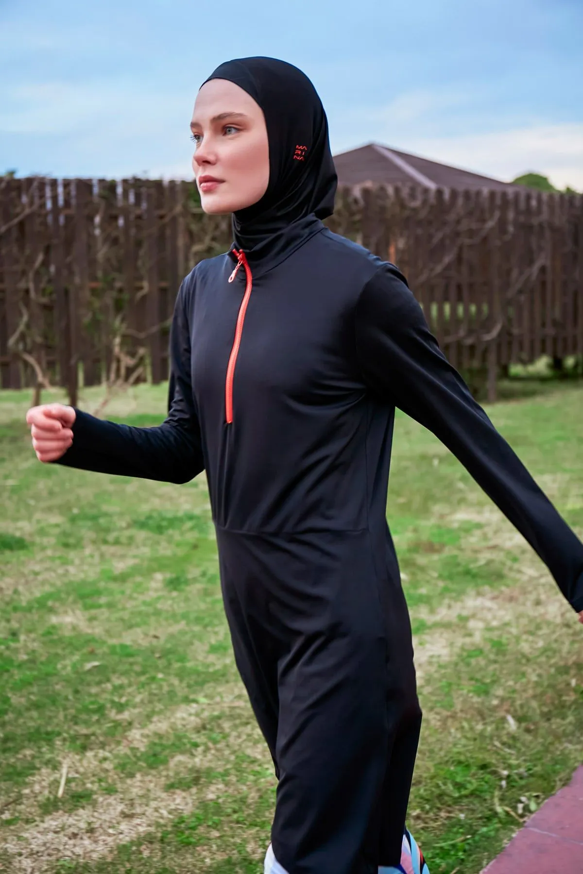 Lycra Black Burkini Modest Swimwear M2464