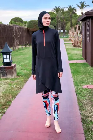 Lycra Black Burkini Modest Swimwear M2464