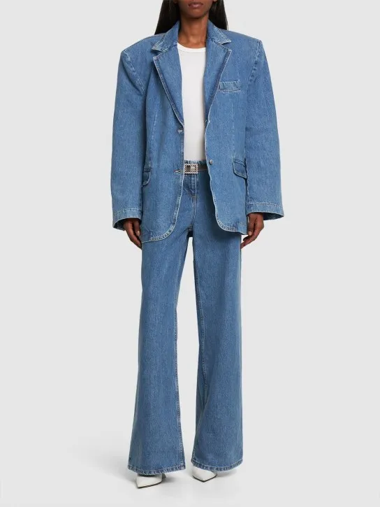 Magda Butrym   Denim oversized single breasted blazer 
