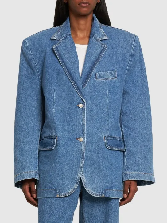 Magda Butrym   Denim oversized single breasted blazer 