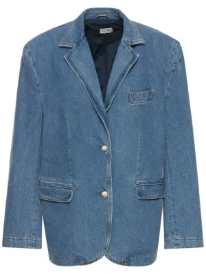 Magda Butrym   Denim oversized single breasted blazer 