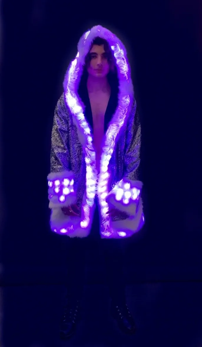 Men's LED Wizard Coat in "Velvet Cyclone"